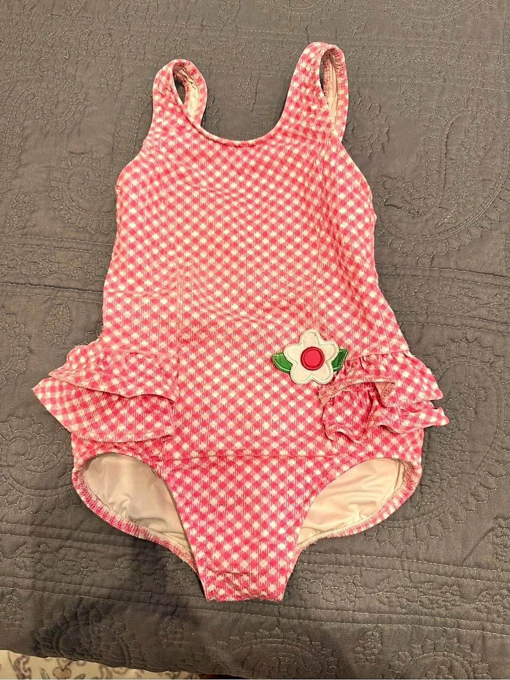 Florence eisman Girls Gingham One-Piece Swimsuit Size 4
